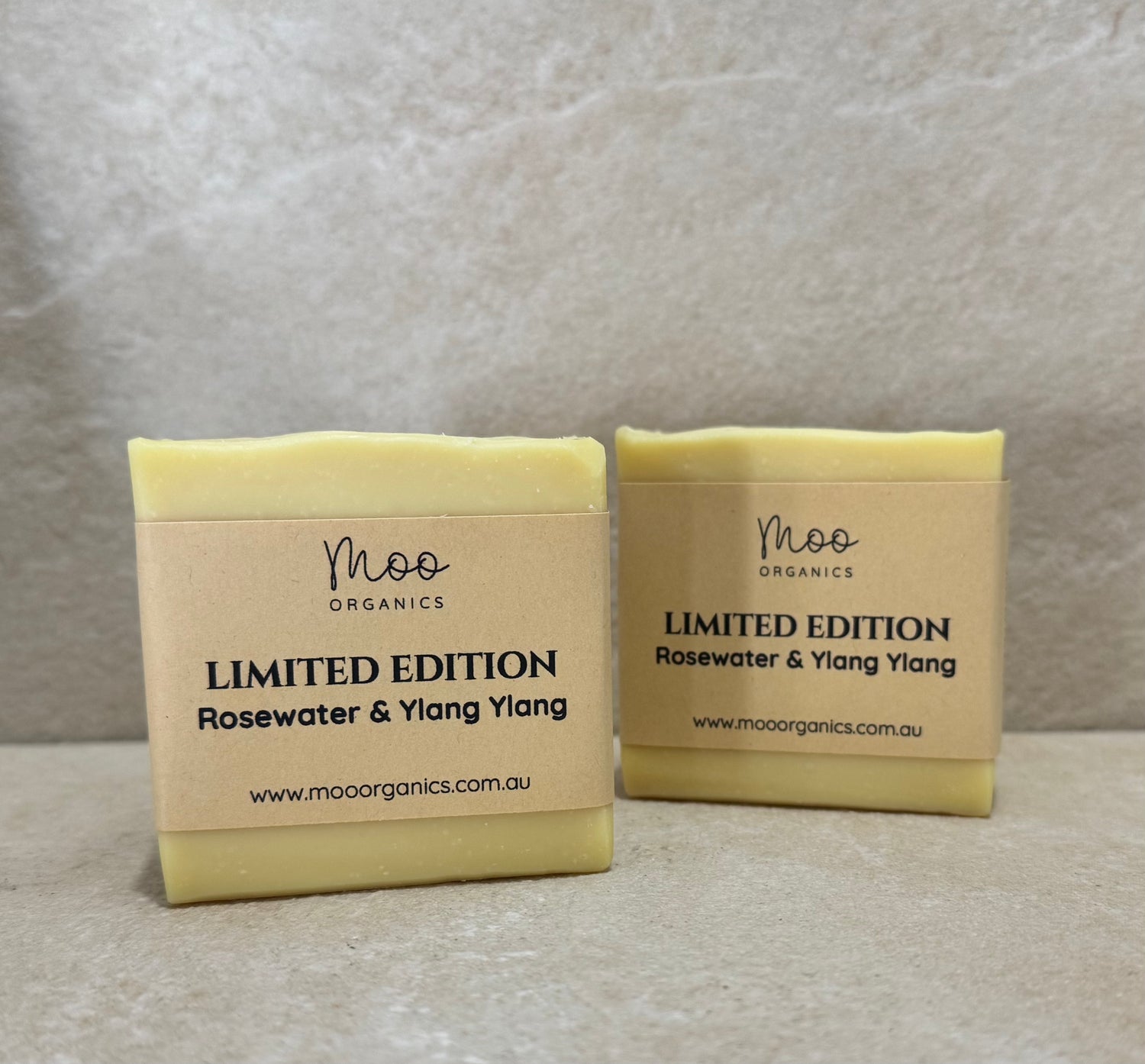 Rosewater and ylang ylang tallow soap made with grass-fed beef tallow, gently cleansing and nourishing sensitive skin without harsh ingredients