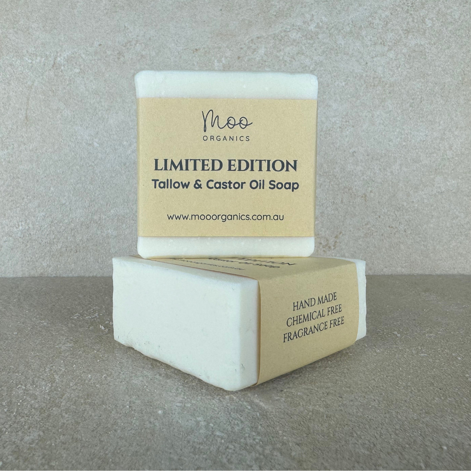 Tallow and castor oil soap made with grass-fed beef tallow and castor oil, gently cleansing and deeply nourishing the skin while supporting hydration and a healthy, balanced complexion

