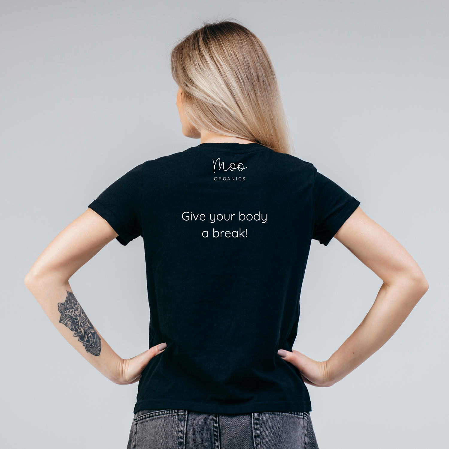 Carnivore Moo t-shirt featuring a bold, meat-inspired design, representing the carnivore lifestyle and Moo Organics community with a clean, minimalist aesthetic
